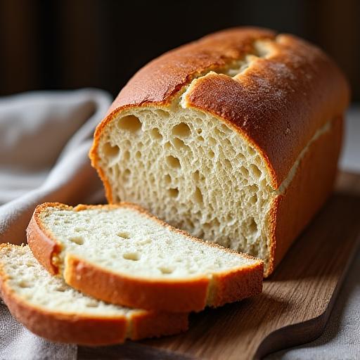 Pagnotta di pane toscano con crosta croccante e mollica soffice.